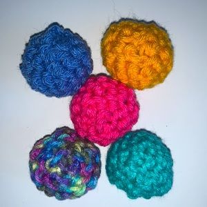 Hand Crafted Colorful Crocheted Organic Catnip Yarn Interactive Ball Cat Toys